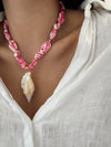 Collar Tela Fucsia Conchita