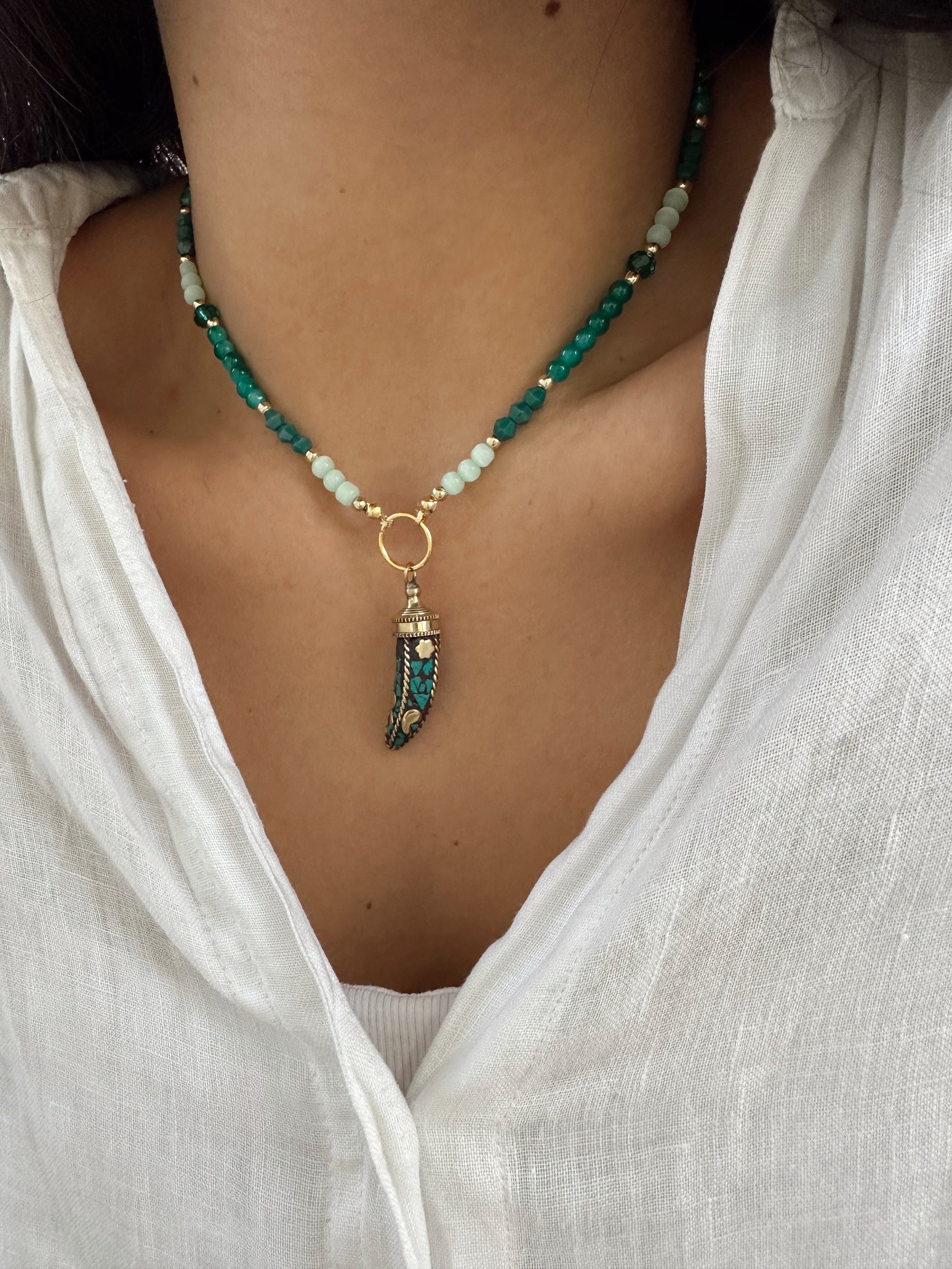 Collar Cacho turquesa