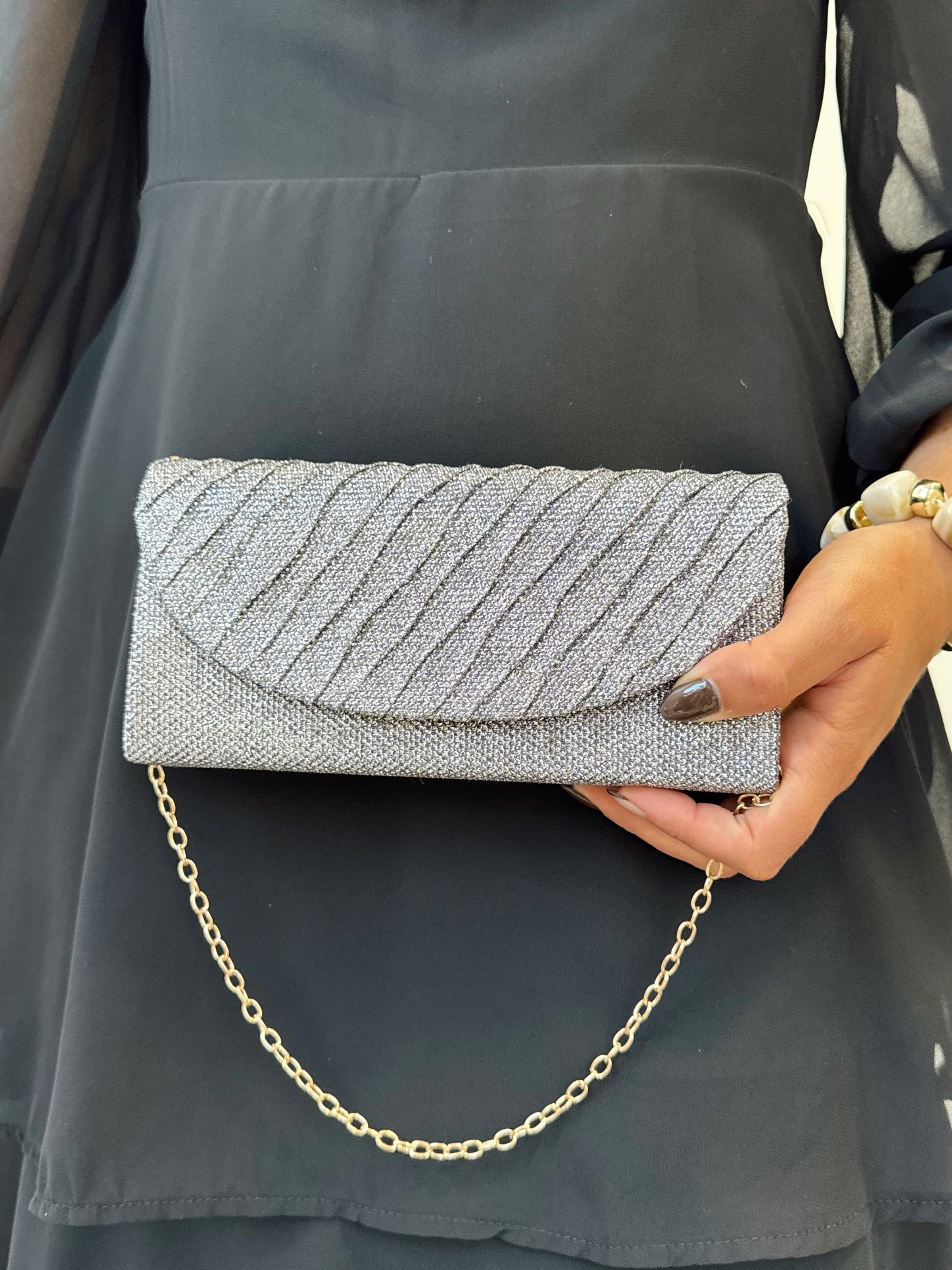 Cartera Fiesta Ondas Plateada