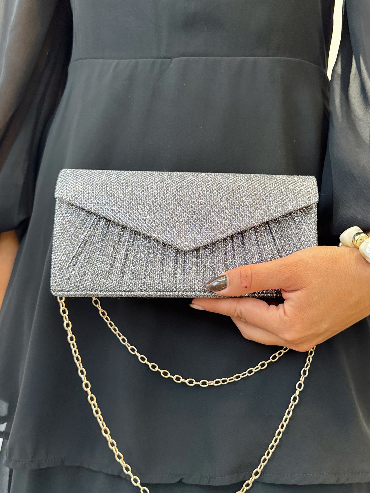 Cartera Fiesta Diseño Gris Oscuro