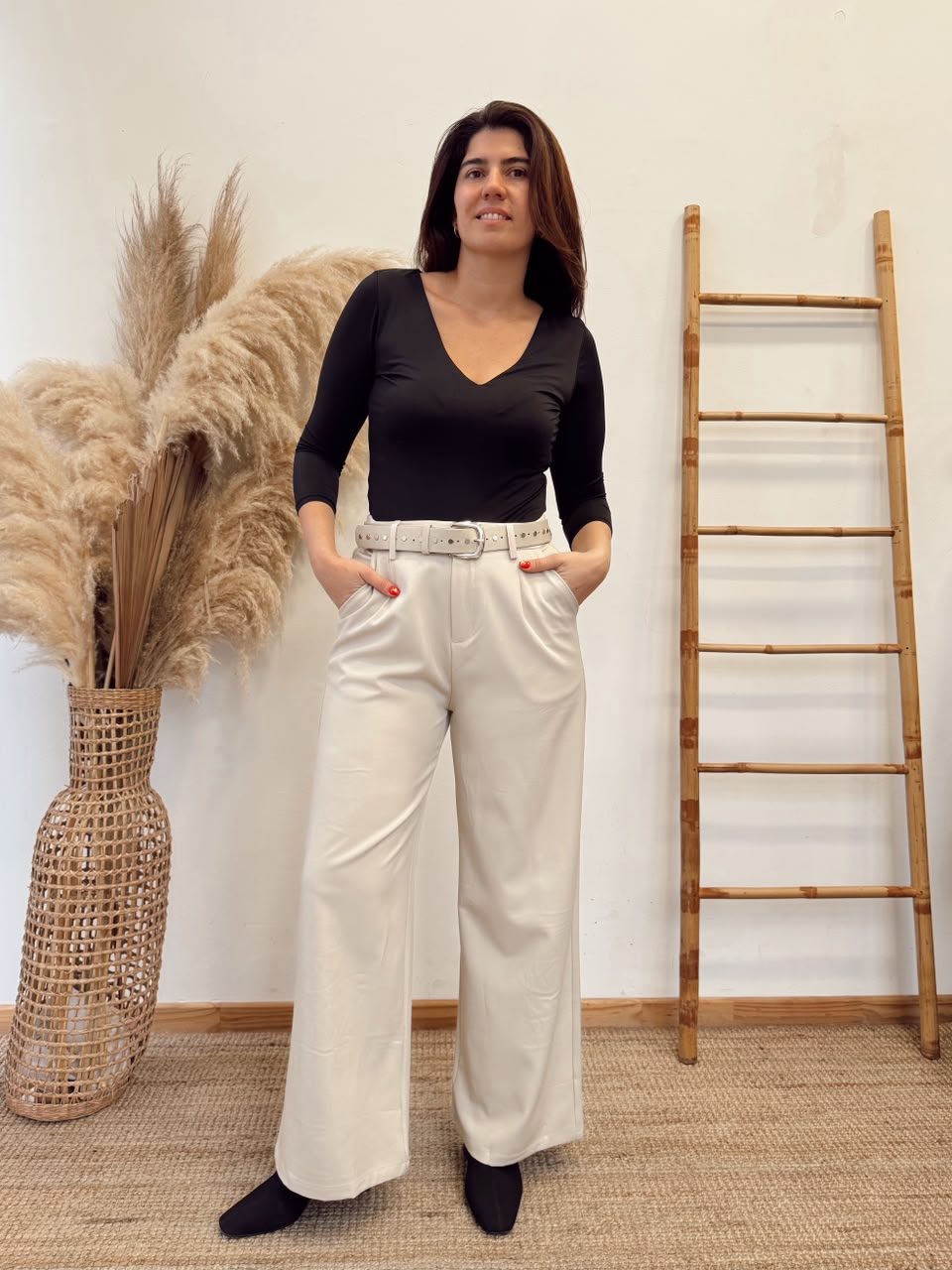 Pantalon Tela Con Pinzas