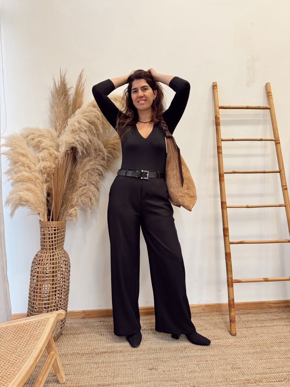 Pantalon Tela Con Bolsillos
