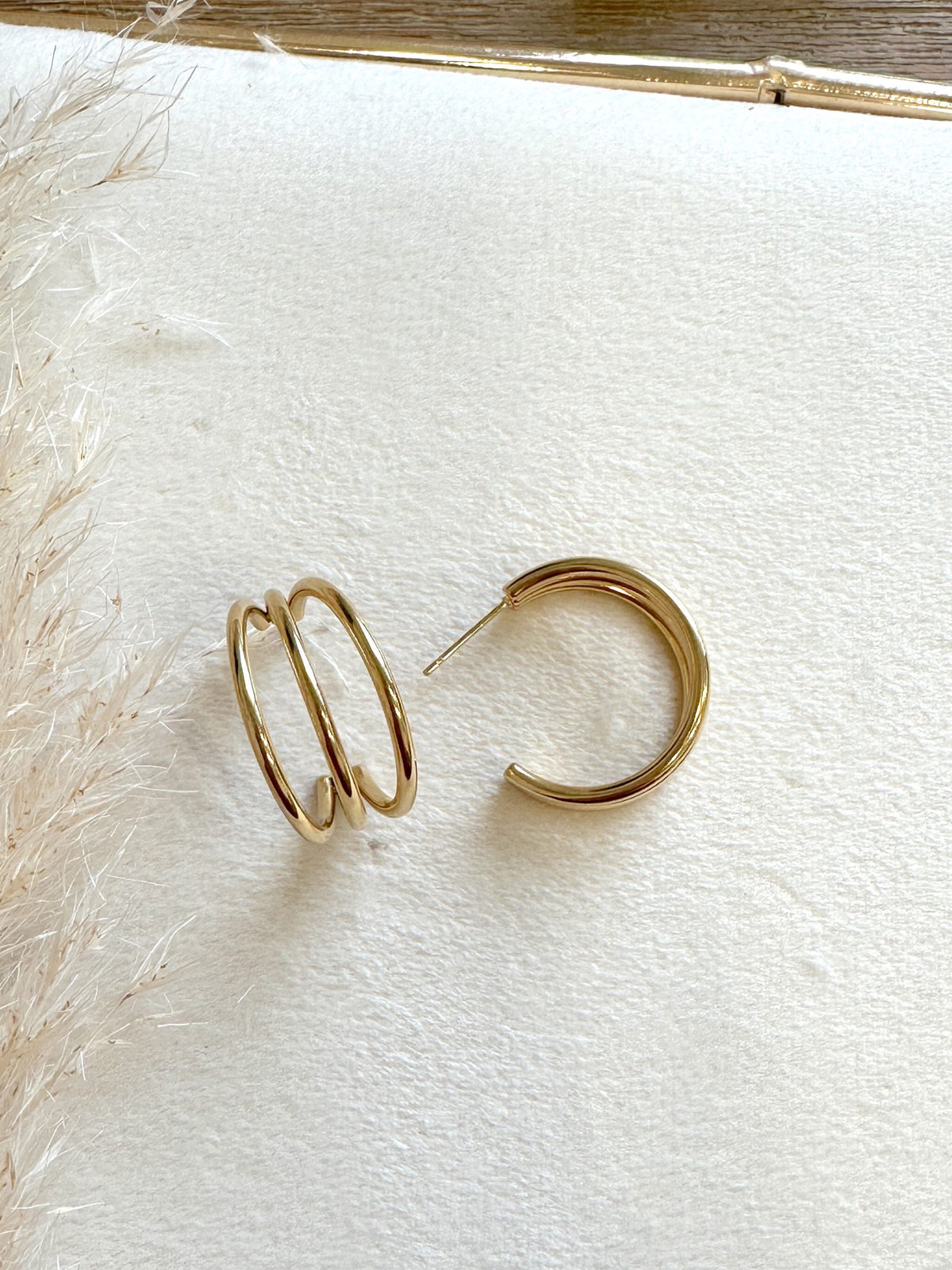 Aros dorados triple