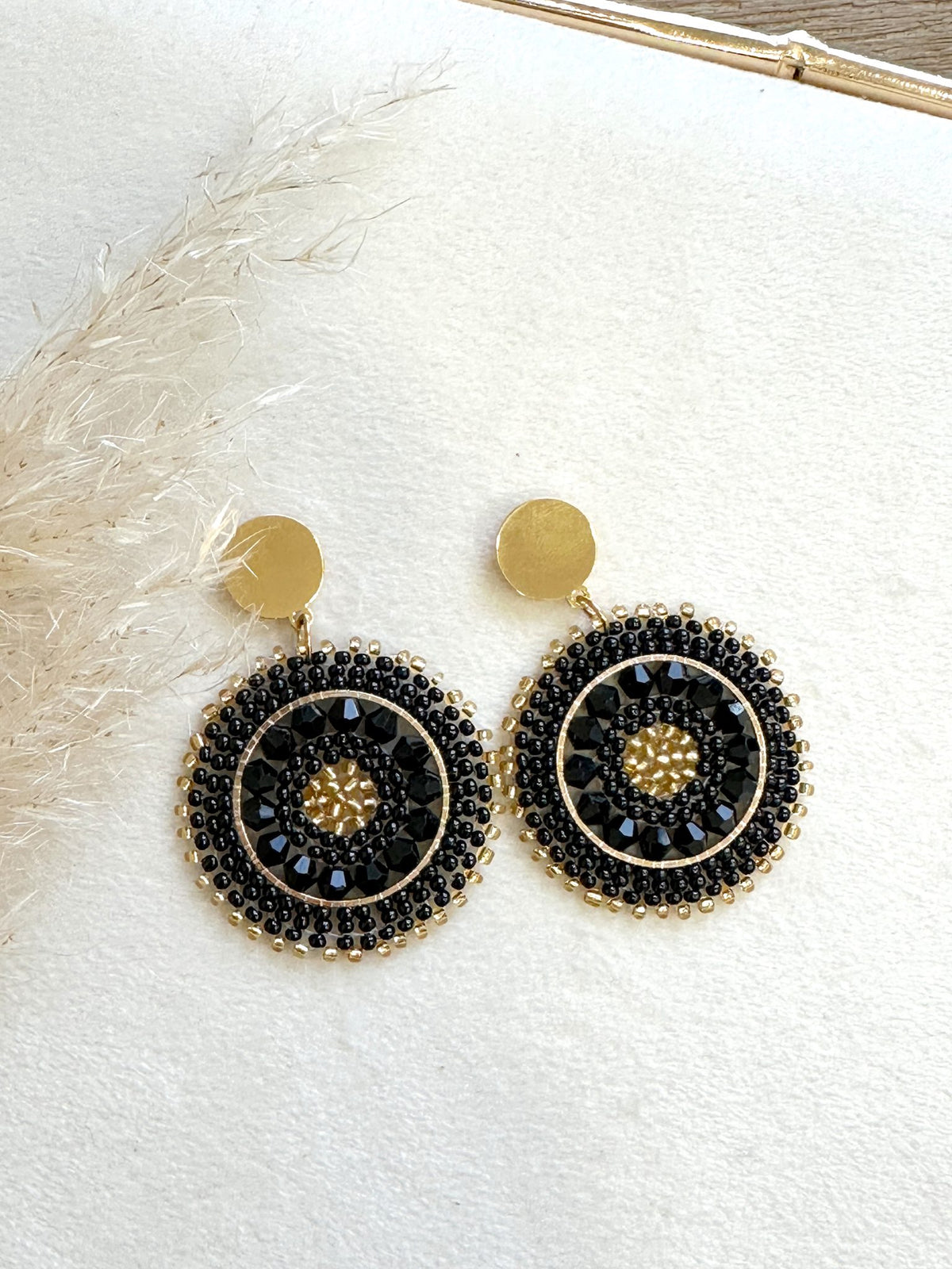 Aros Mostacilla Negro redondo