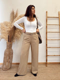 Pantalon Tela Con Pinzas