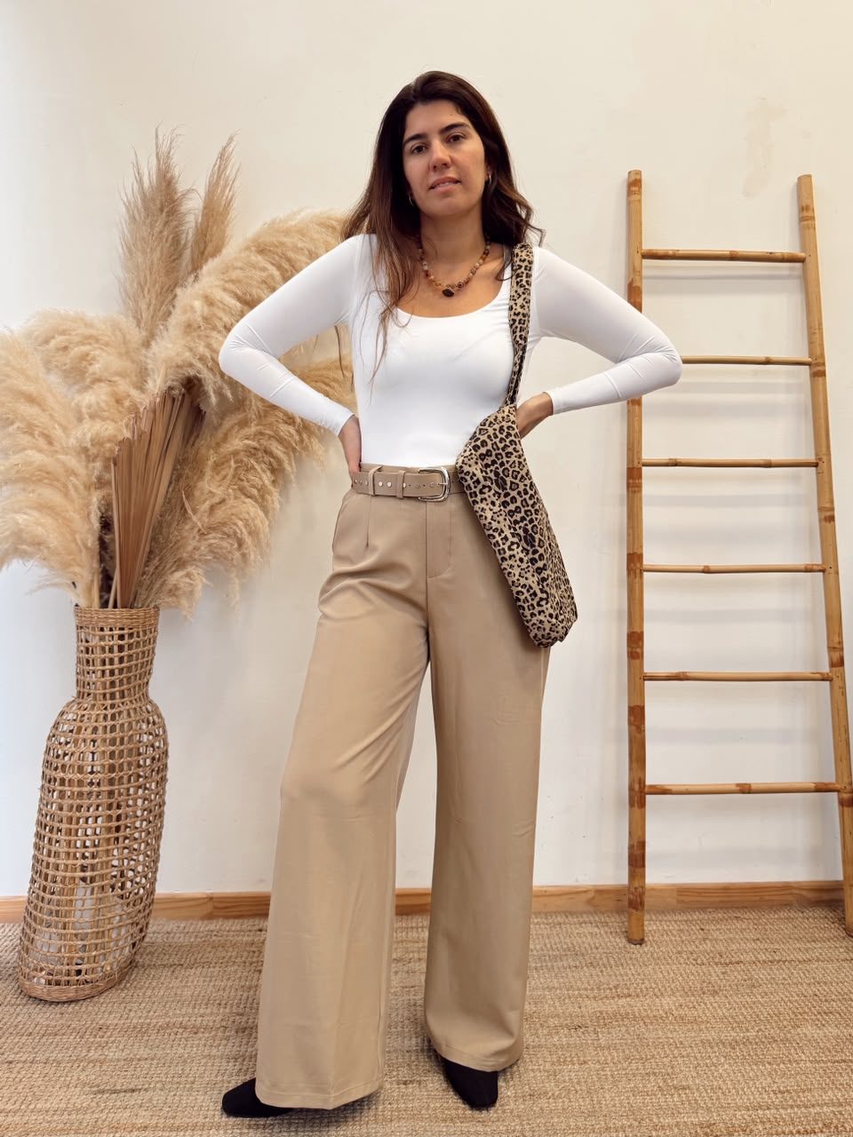 Pantalon Tela Con Pinzas