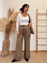 Pantalon Tela Con Pinzas