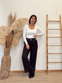 Pantalon Tela Con Pinzas