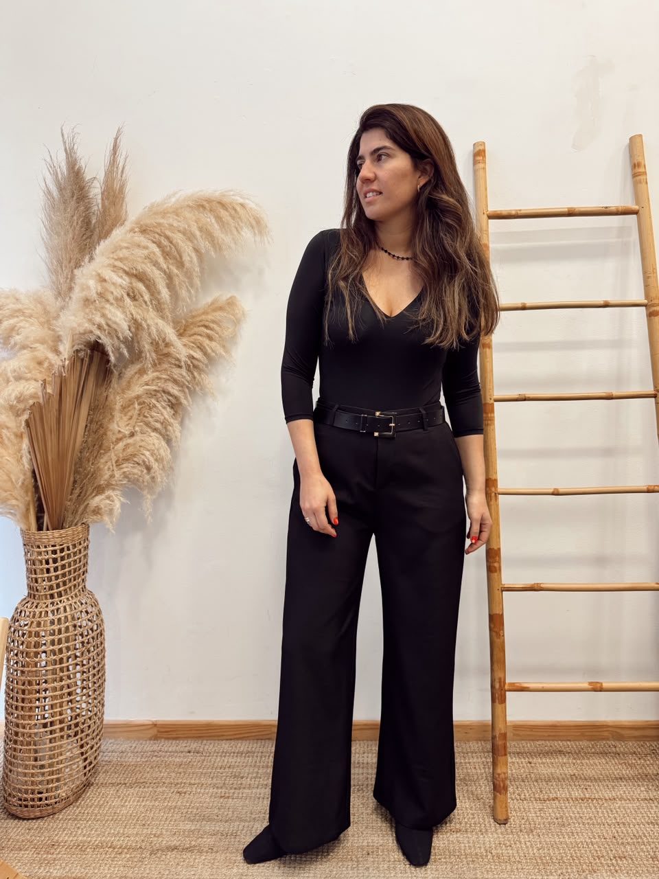 Pantalon Tela Con Bolsillos
