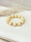 Pulsera elasticada Beige Dorada