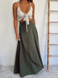Falda envolvente VERDE CREPE